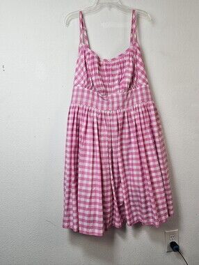 HEARTS AND FOUND Pink White Gingham Penelope Dress Size 3XL